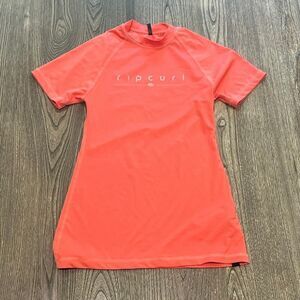 Rip Curl Golden Rays Girls Youth Short-Sleeve Rash Guard WLY3MW Pink Size 6